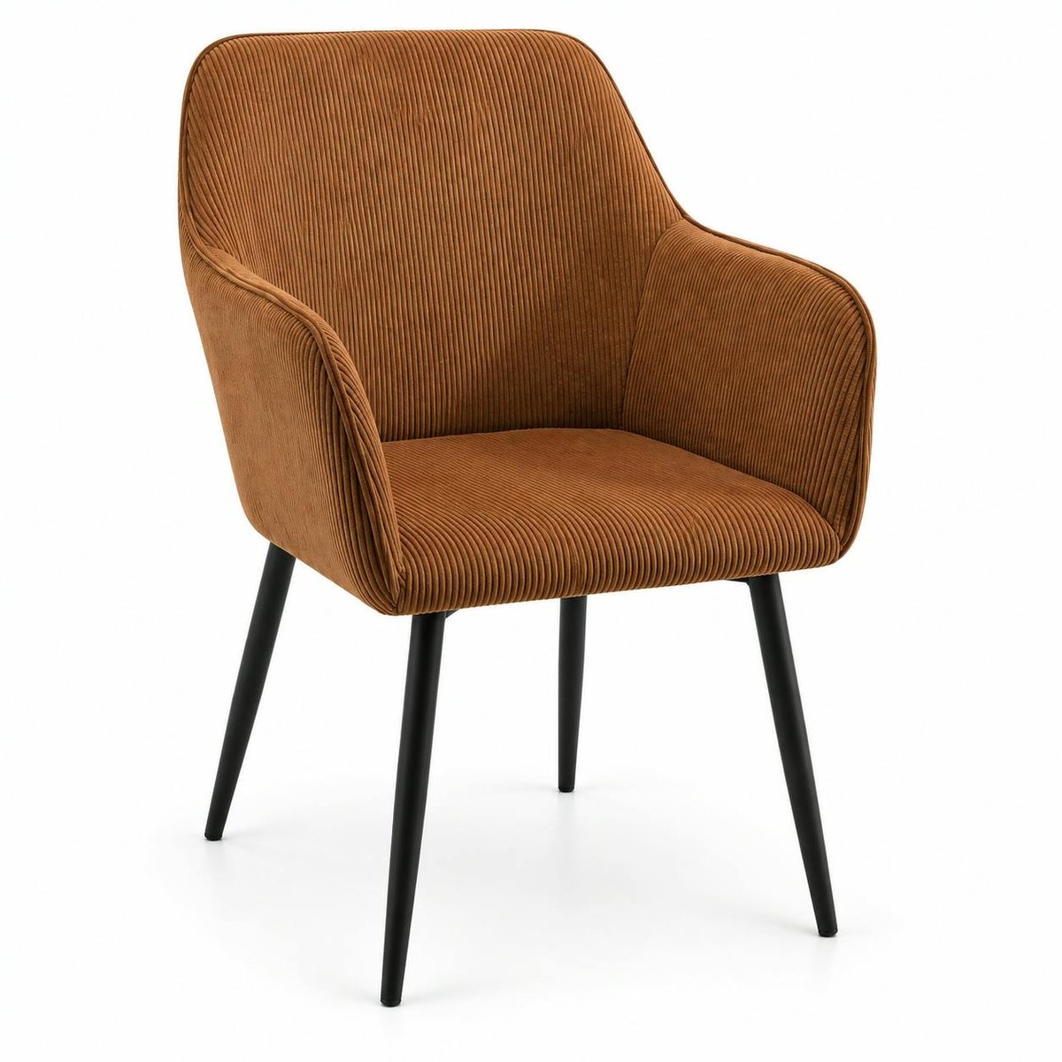 Fauteuil de table en velours cotelé (lot de 2) MALMOE brun, PIER IMPORT