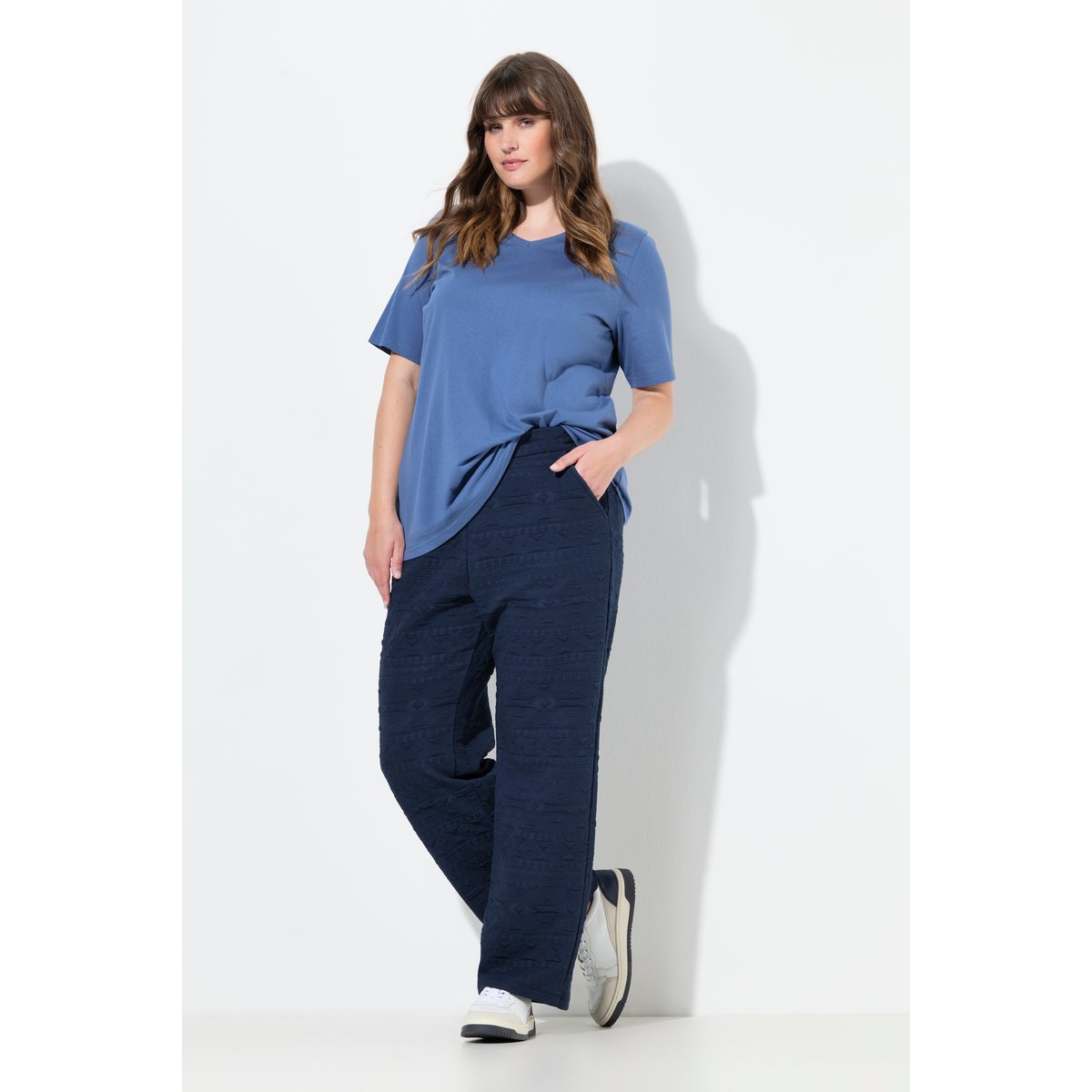 Pantalon en coton bio Rose bleu marine, ULLA POPKEN