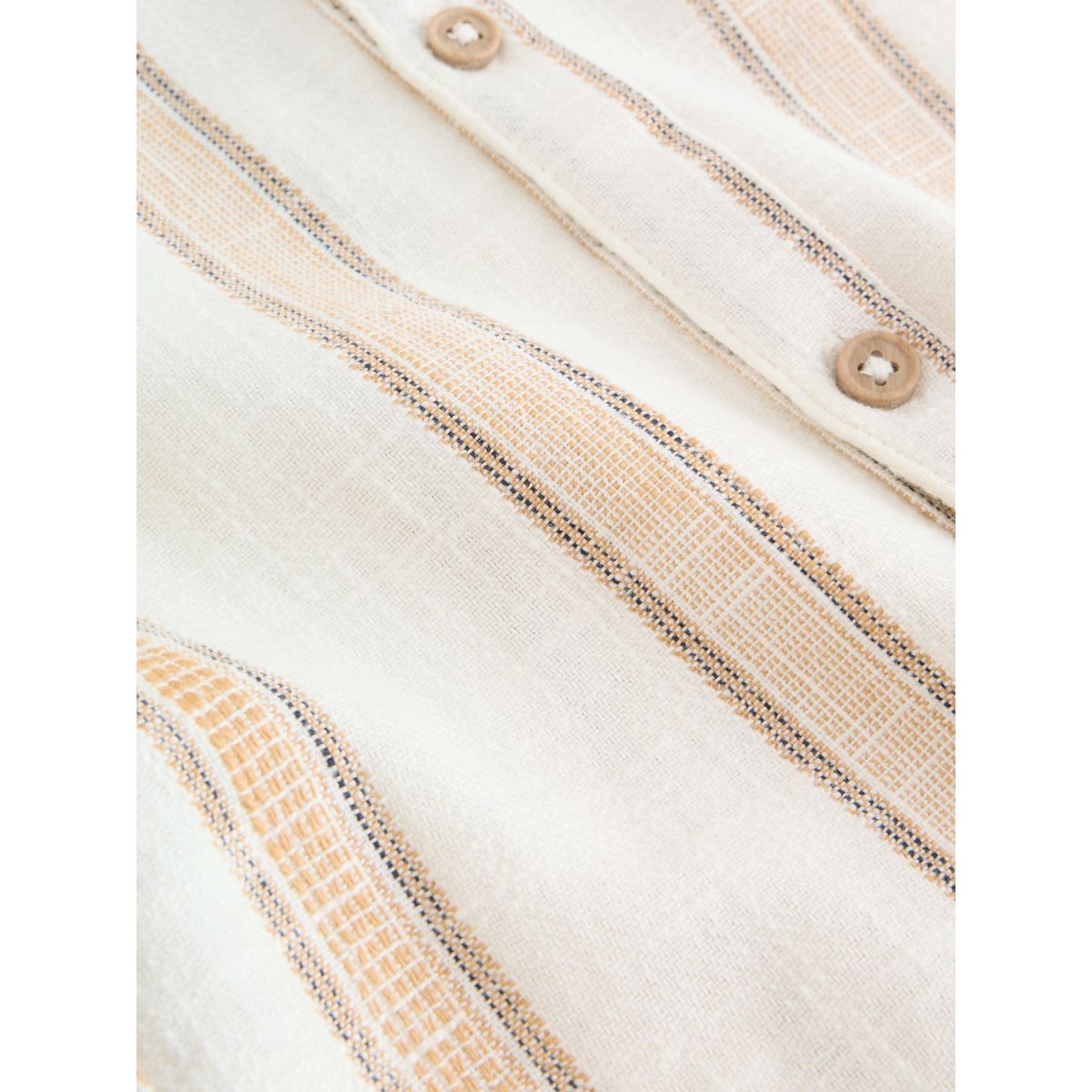 Chemise texturée rayée à manches courtes écru/marron, NEXT