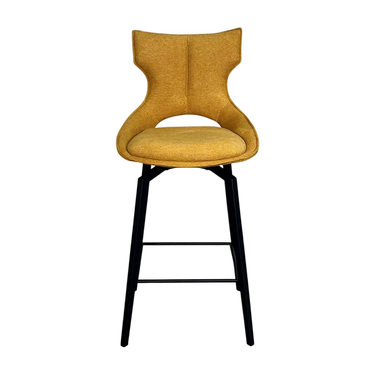Chaise de bar pivotante en tissu (lot de 2) LOMBARDIE doré, PIER IMPORT