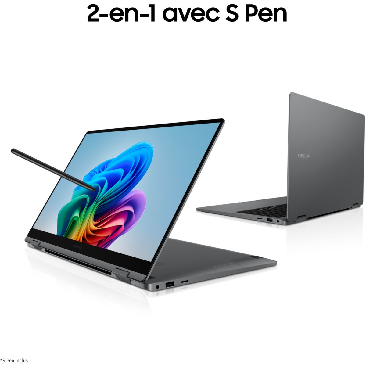 Ordinateur portable GB5 360 15,6" Tactile OLED Ultra 5 226V 16 Go RAM LPDDR5x SSD 512 Go stylet inclus Copilot+PC couleur unique, SAMSUNG