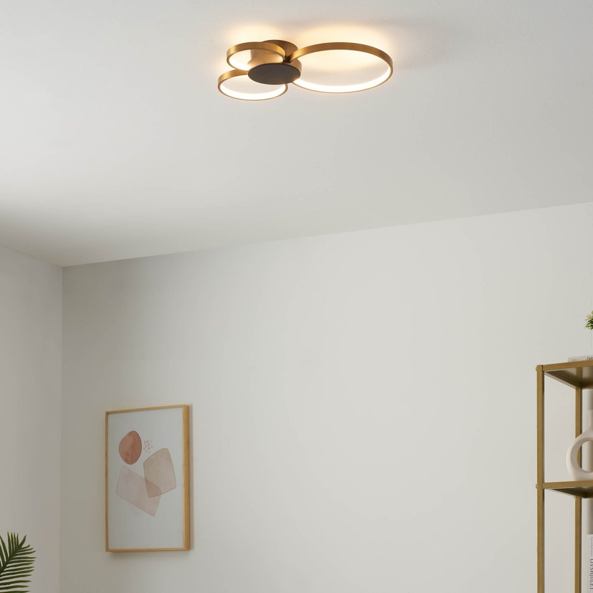 Plafonnier ou applique dimmable LED - ALISA noir et doré, KOSILUM