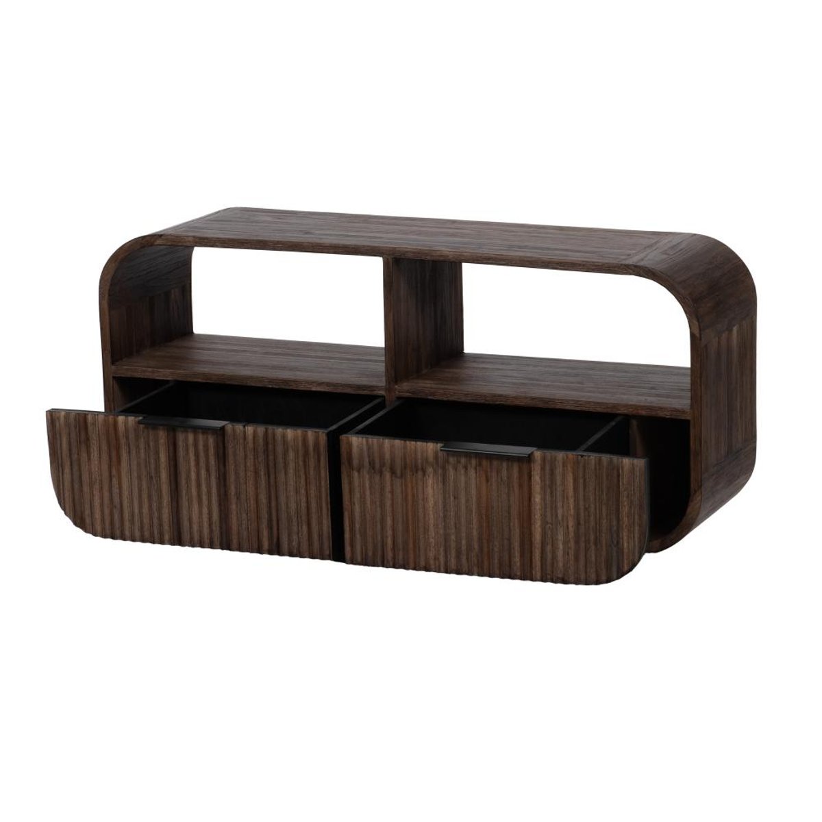 Meuble TV 2 tiroirs Aronia 105 cm en bois marron, AMADEUS
