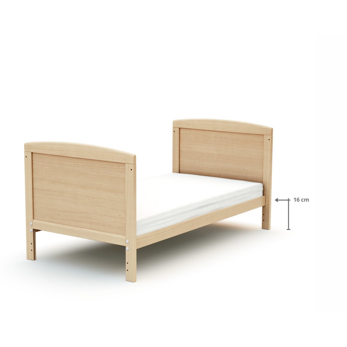 Lit bébé évolutif en bois LUNA hêtre verni, AT4