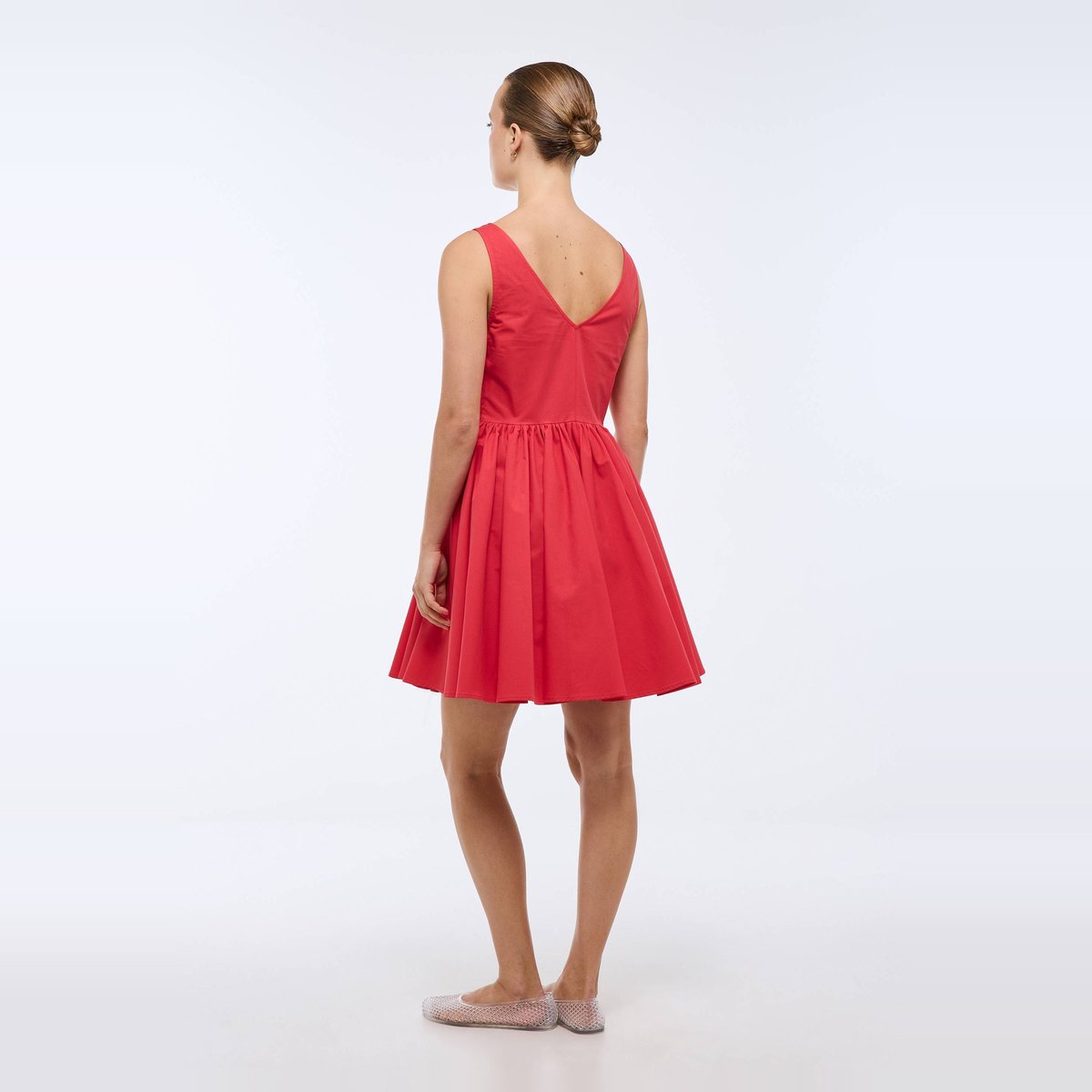 Robe courte à bretelles en coton BIO GOTS rouge, MONOPRIX