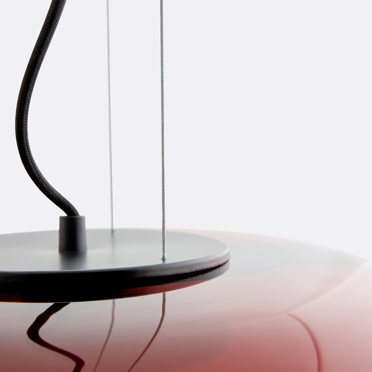 Suspension en verre coloré Ø45 cm, Kinoko rouge, LA REDOUTE INTERIEURS