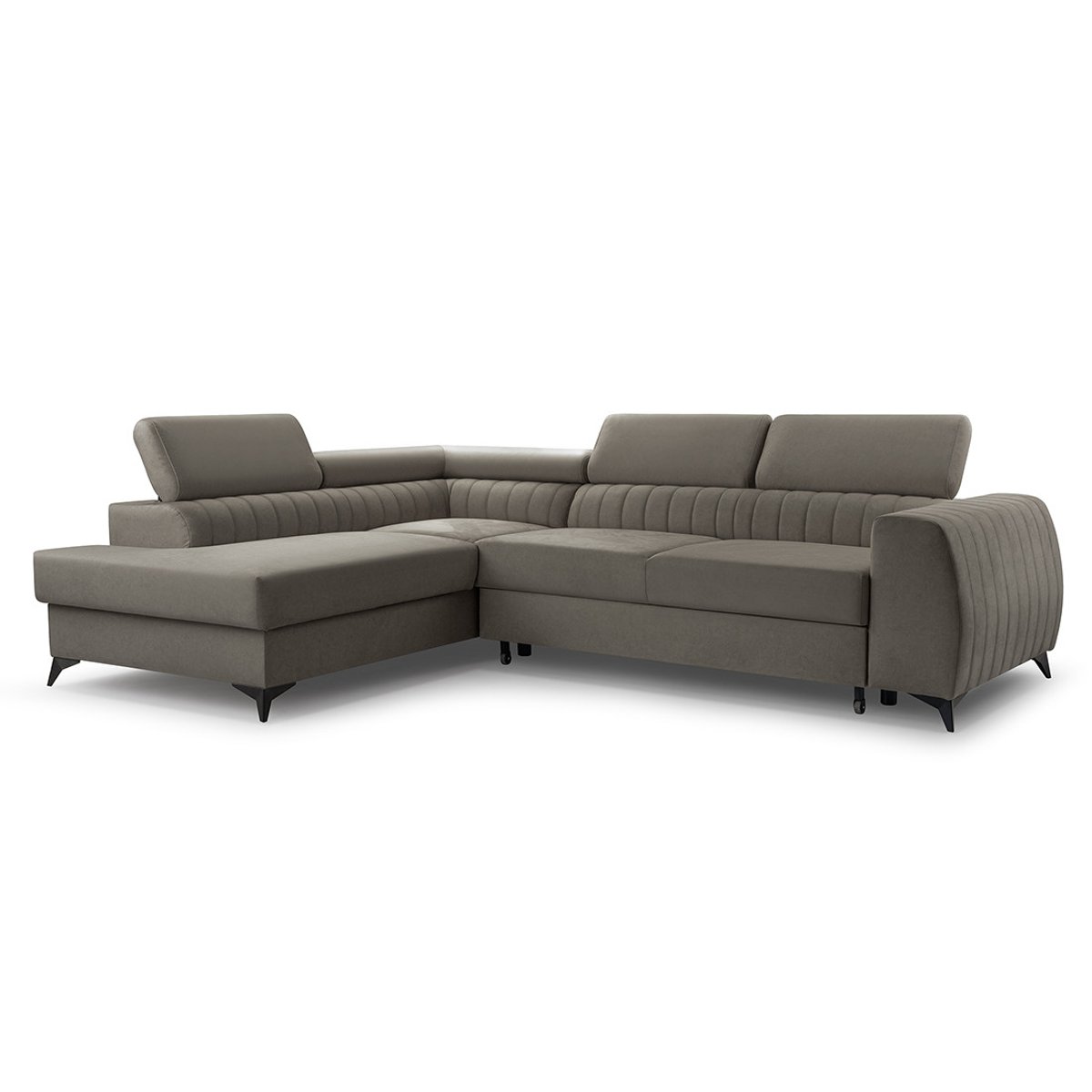 Canapé d'Angle Convertible 5 places - ANETA taupe, BEST MOBILIER