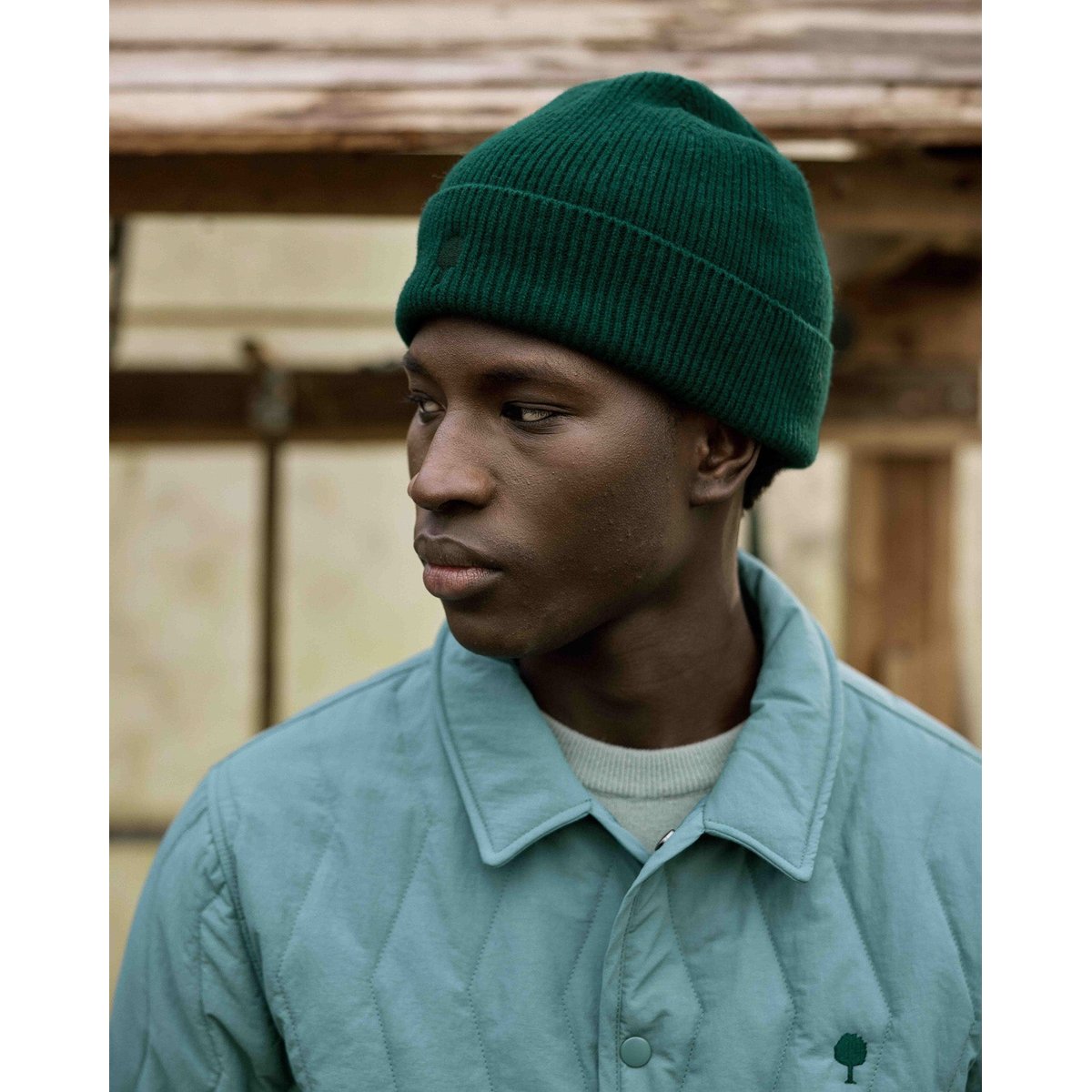 Bonnet laine BEANIE vert sapin, FAGUO
