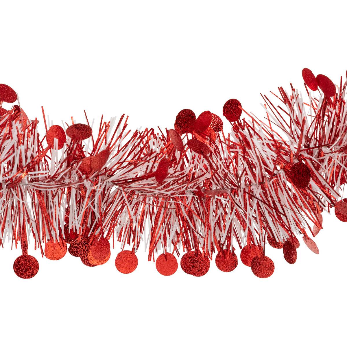 Guirlande de Noël pastille 100x4x2m rouge et blanc bicolore, ATMOSPHERA