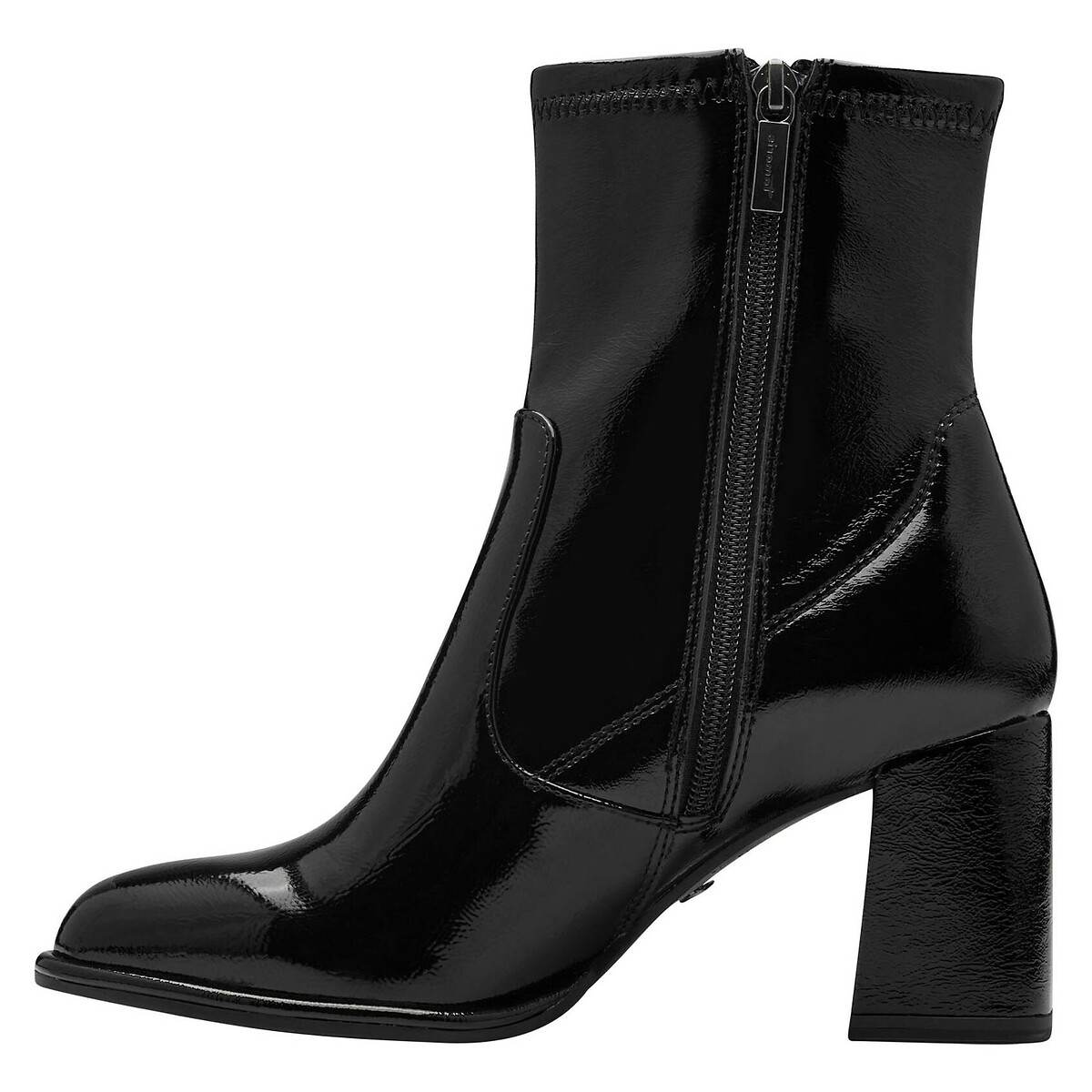 Bottines vernies à talons noir verni, TAMARIS