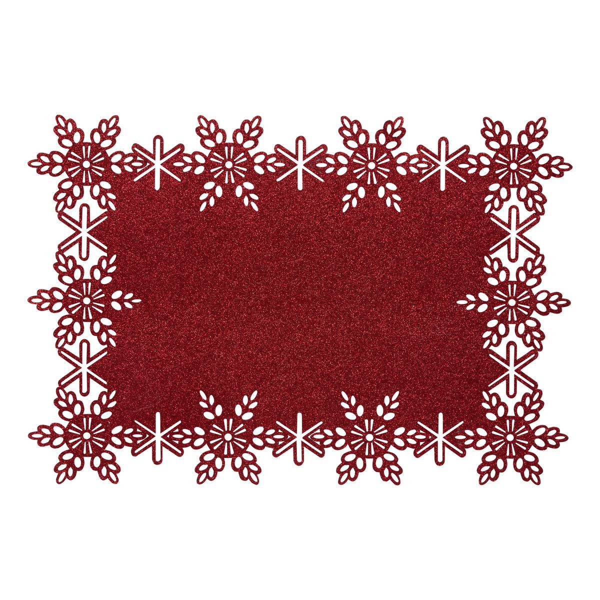 SET TABLE PAILLETTE RG 32X47CM rouge, ATMOSPHERA