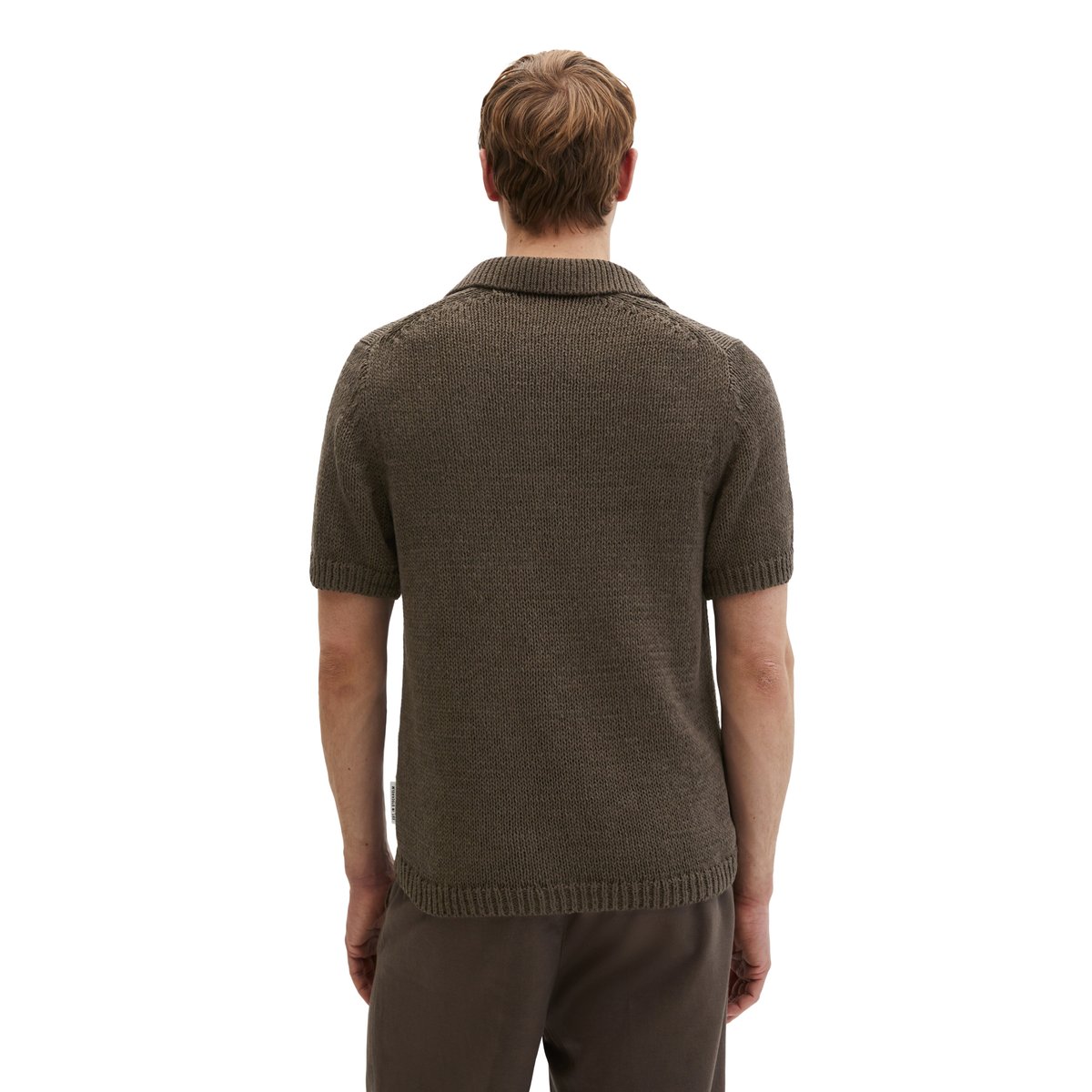Pull à manches courtes regular en fil à bandelettes lâche marron foncé, MARC O'POLO