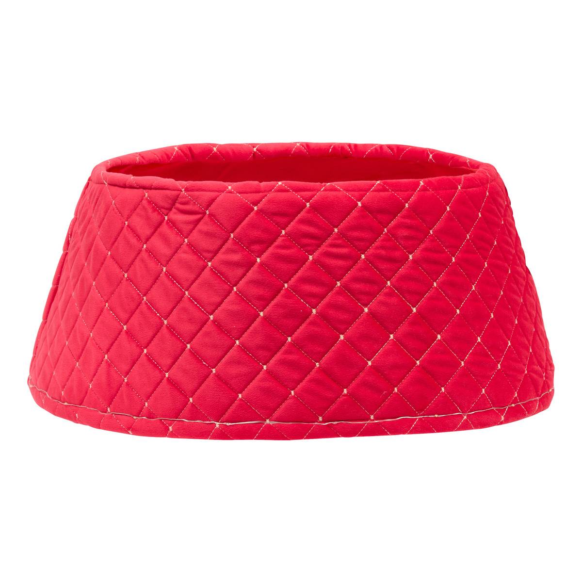 Pied de sapin en velours rouge lumineux D. 56 cm rouge, FEERIC LIGHTS & CHRISTMAS