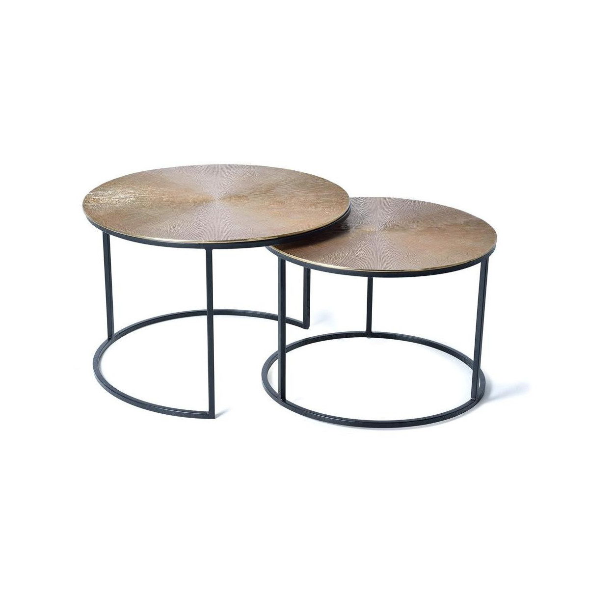 Lot de 2 tables basses bronze bronze, DECORATION D’AUTREFOIS