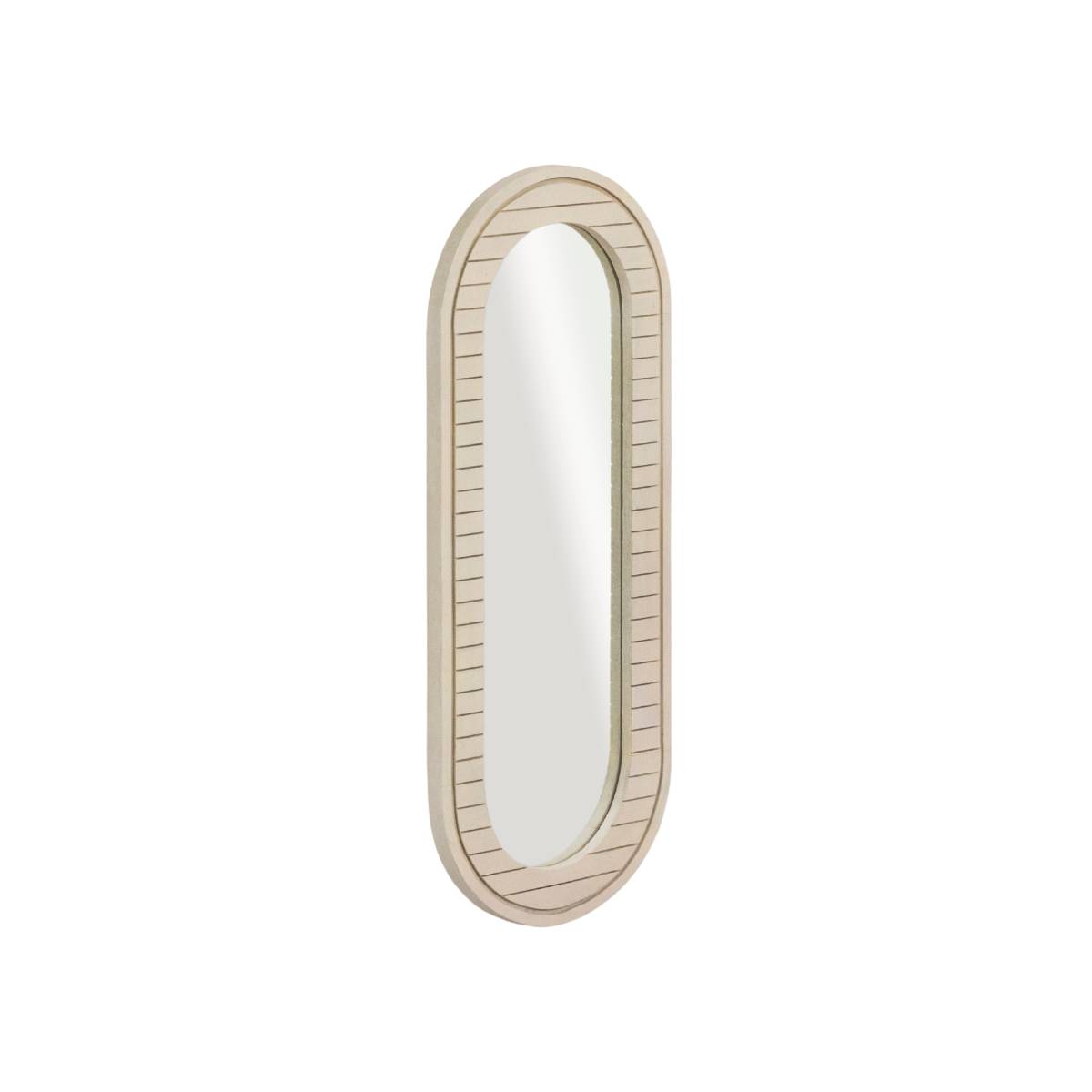 Miroir en bois de manguier ovale YONI bois clair, MADE IN MEUBLES 