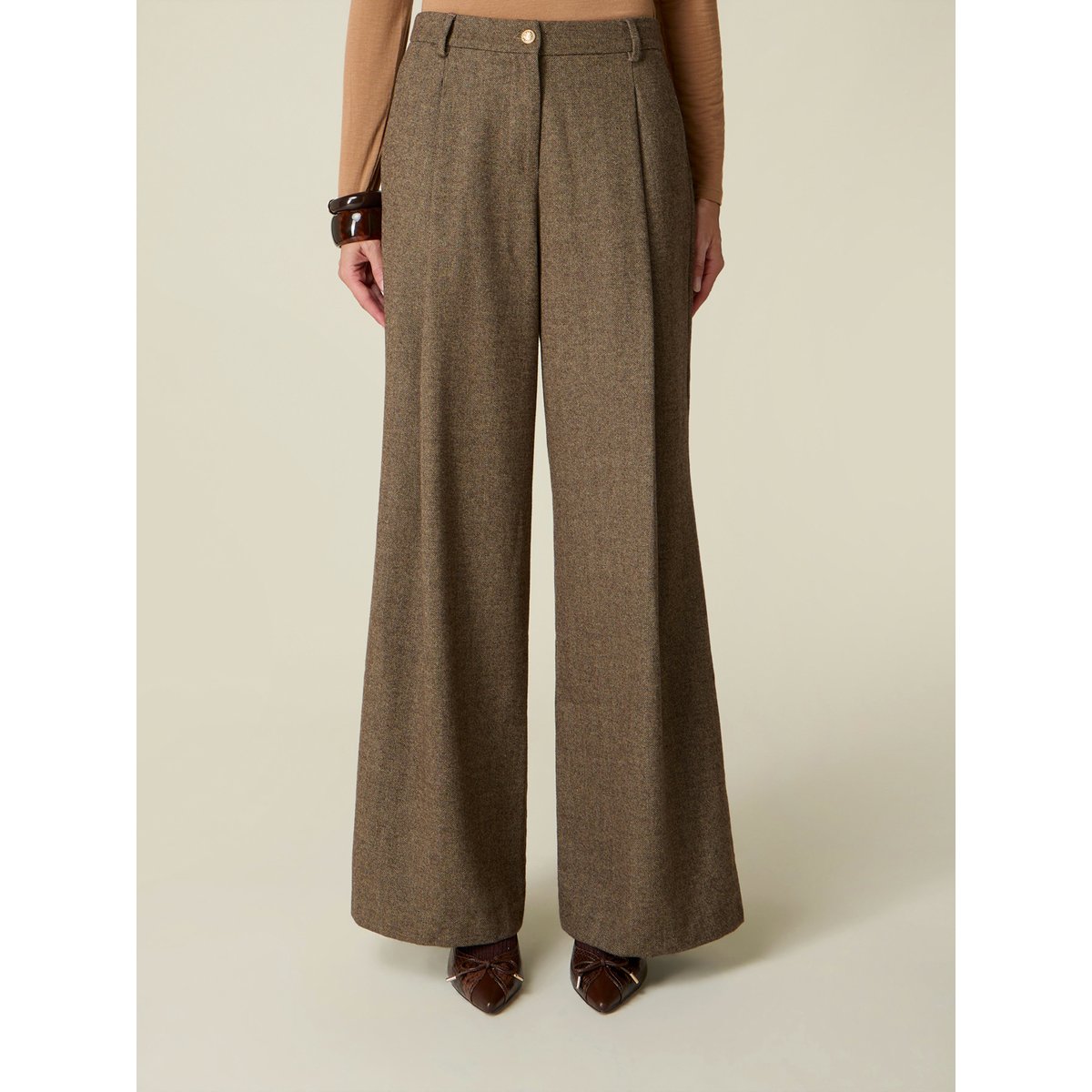 Pantalon palazzo marron, OLTRE