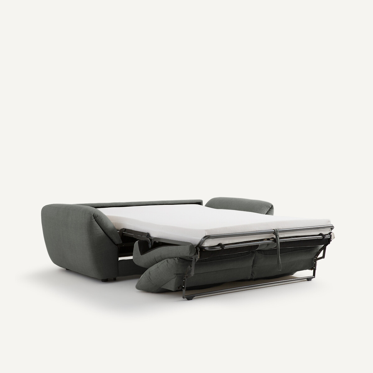 Sofá cama de 3P en algodón/lino, Edgar gris oscuro, AM.PM