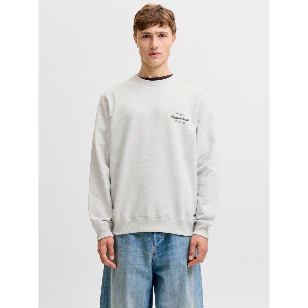 Sweat-Shirt white melange, JACK & JONES