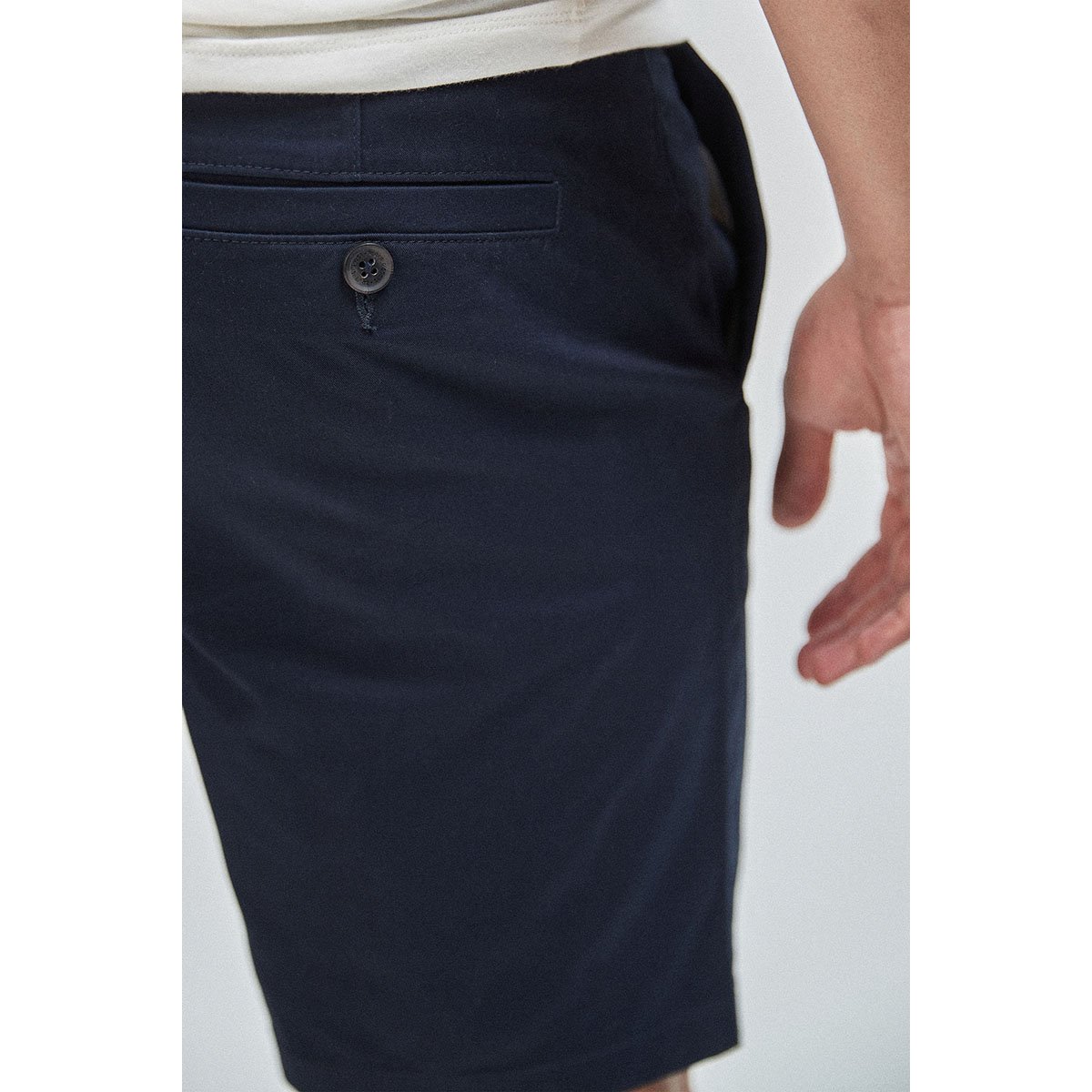 Short Chino Droit Stretch marine, NEXT