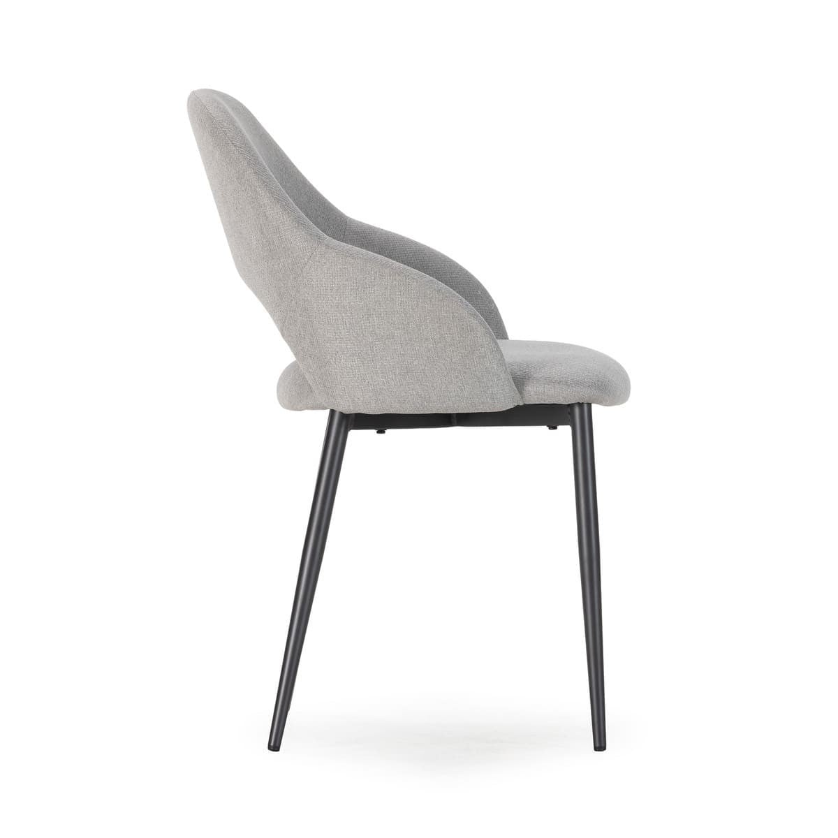 Lot de 2 Chaises en tissu et métal LILA gris clair, CALICOSY