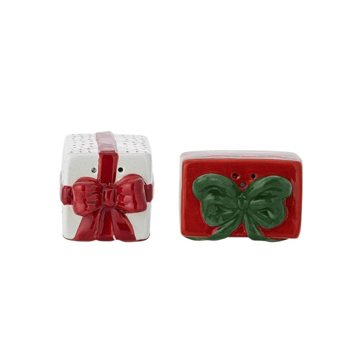 Salière poivrière céramique décoration noël MARNIA rouge, BLOOMINGVILLE