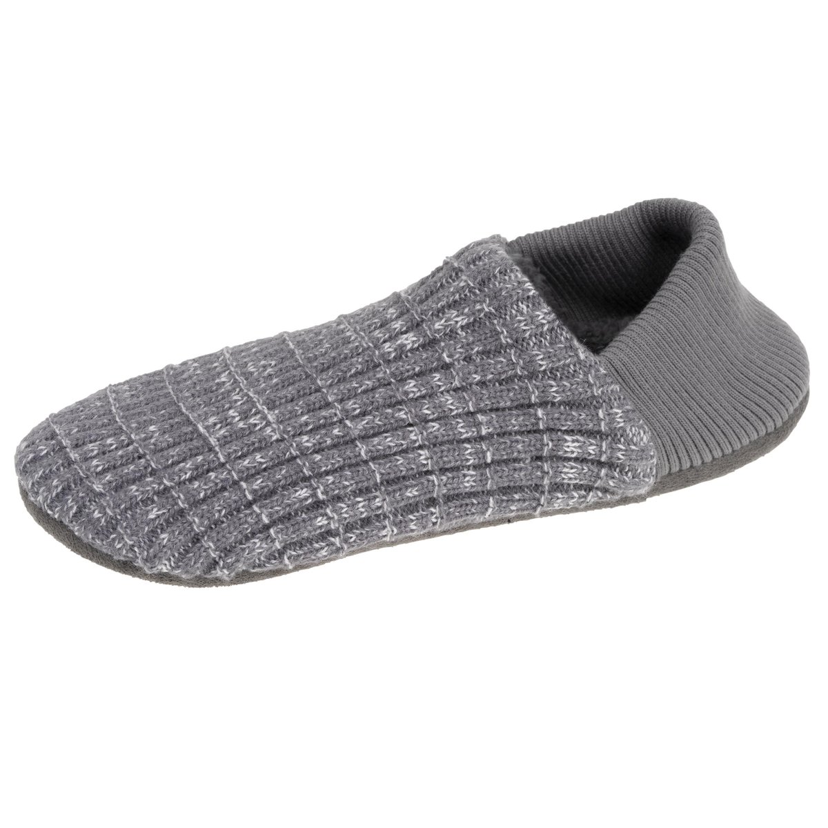 Chaussettes d'intérieur maille côtelée, picots antidérapants gris, ISOTONER