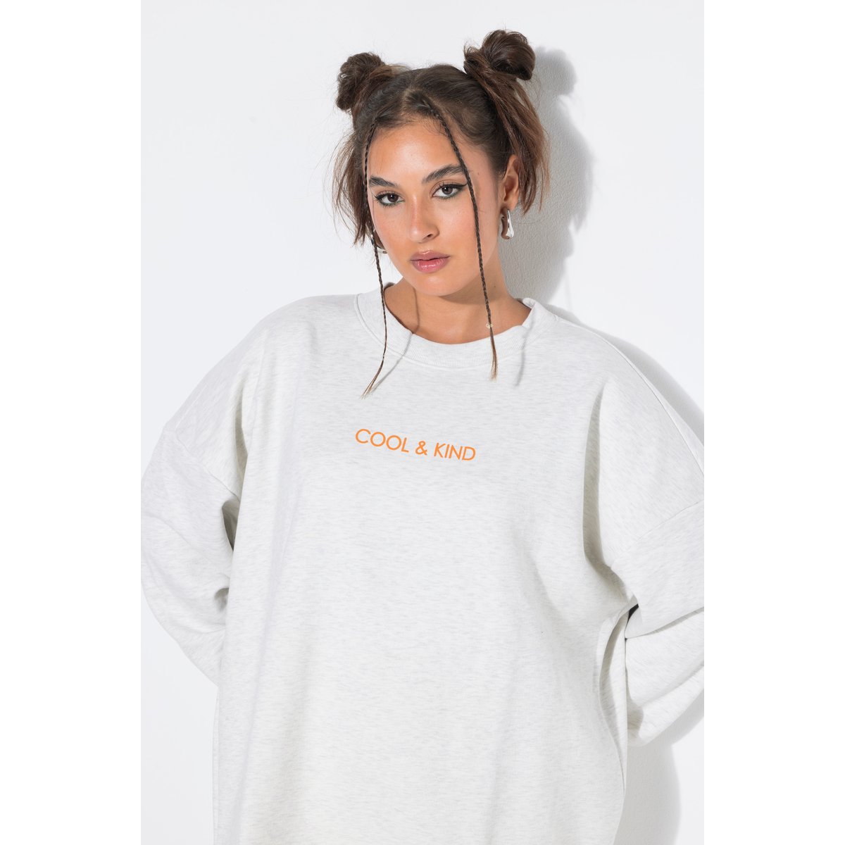 Sweat, coupe oversize chiné naturel, STUDIO UNTOLD