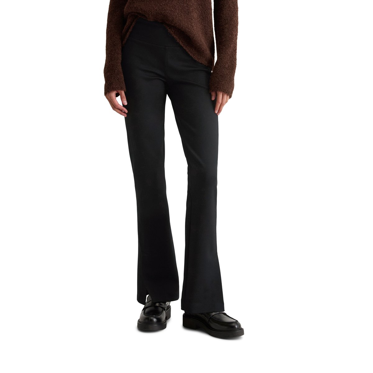 Pantalon en jersey regular avec une large ceinture noir, MARC O'POLO