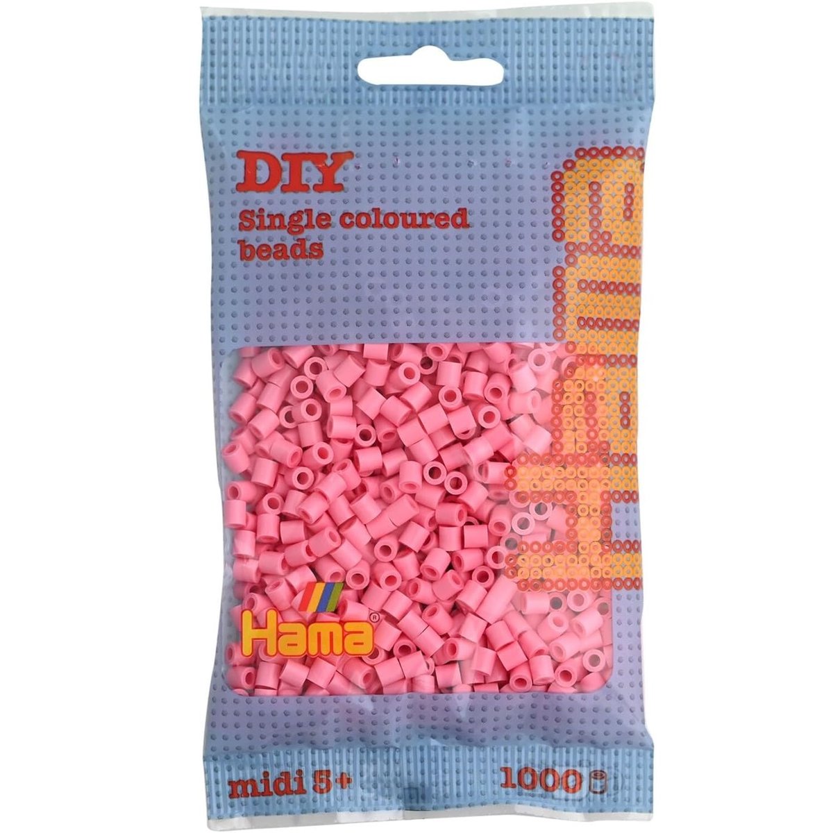 Sachet 1000 perles plastique Midi Rose rose, HAMA