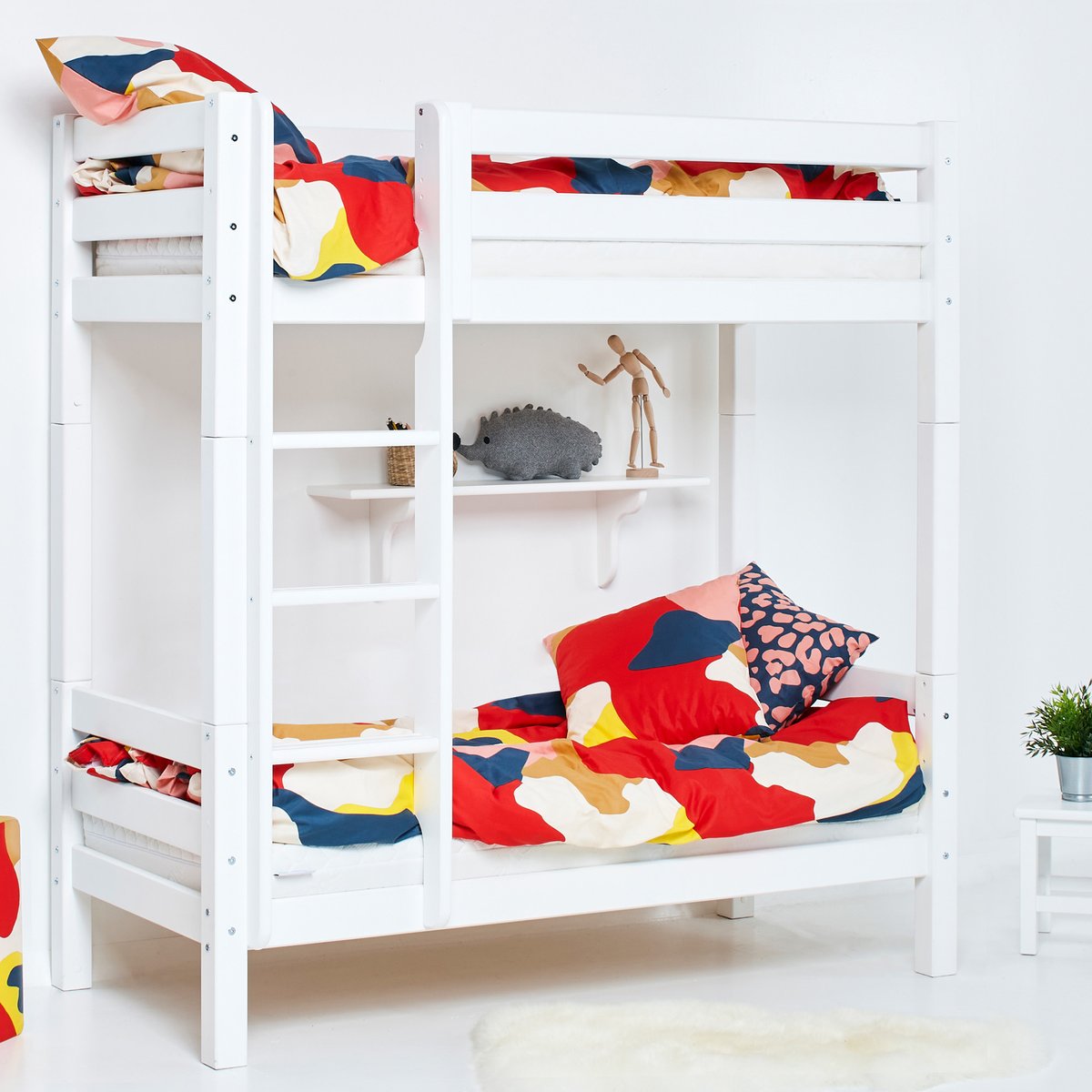 Lit Superposé pin massif ECO LUXURY blanc, HOPPEKIDS