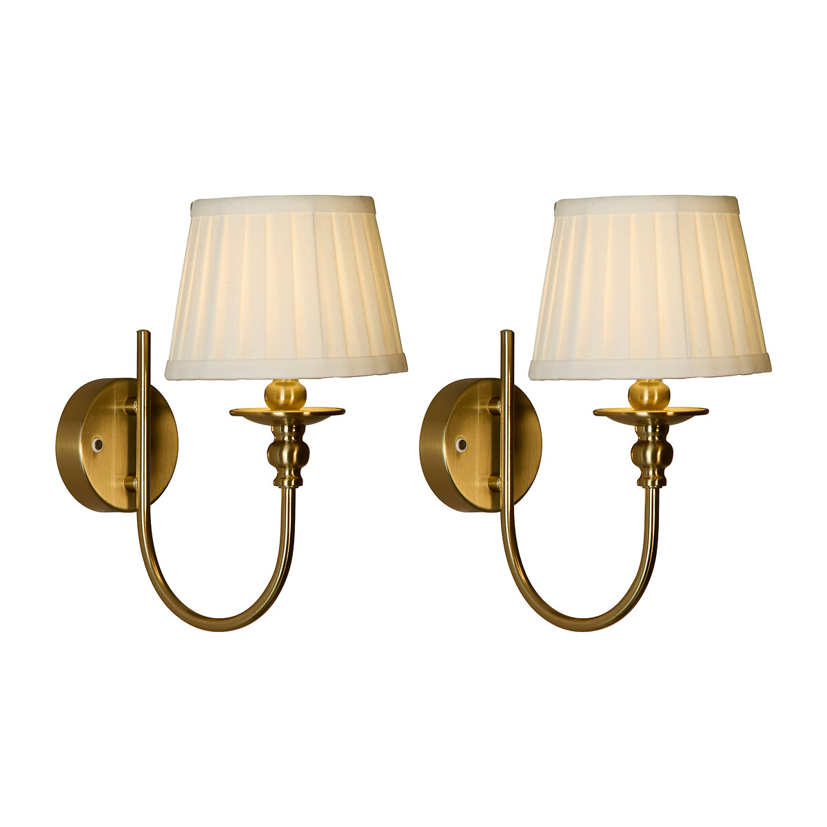 Set of 2 Vintage-Inspired Rechargeable Wall Lights brass, ÉDITÉ