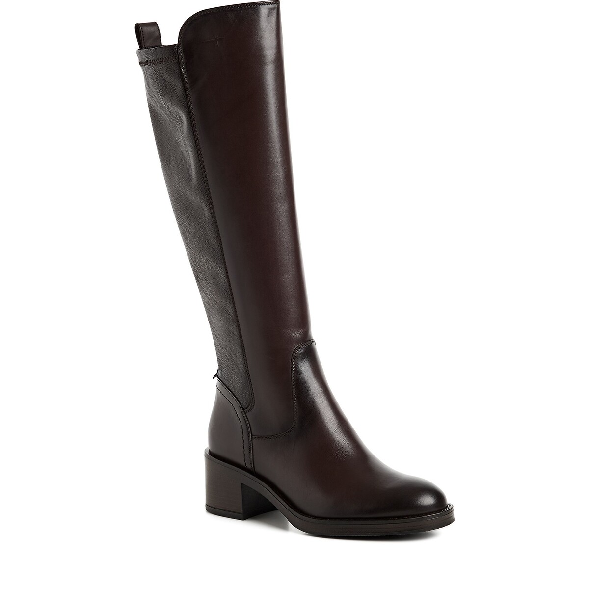 Bottes à talons, en cuir marron foncé, TAMARIS