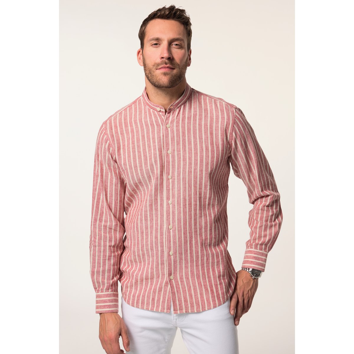 Chemise en lin mélangé terre, JP1880