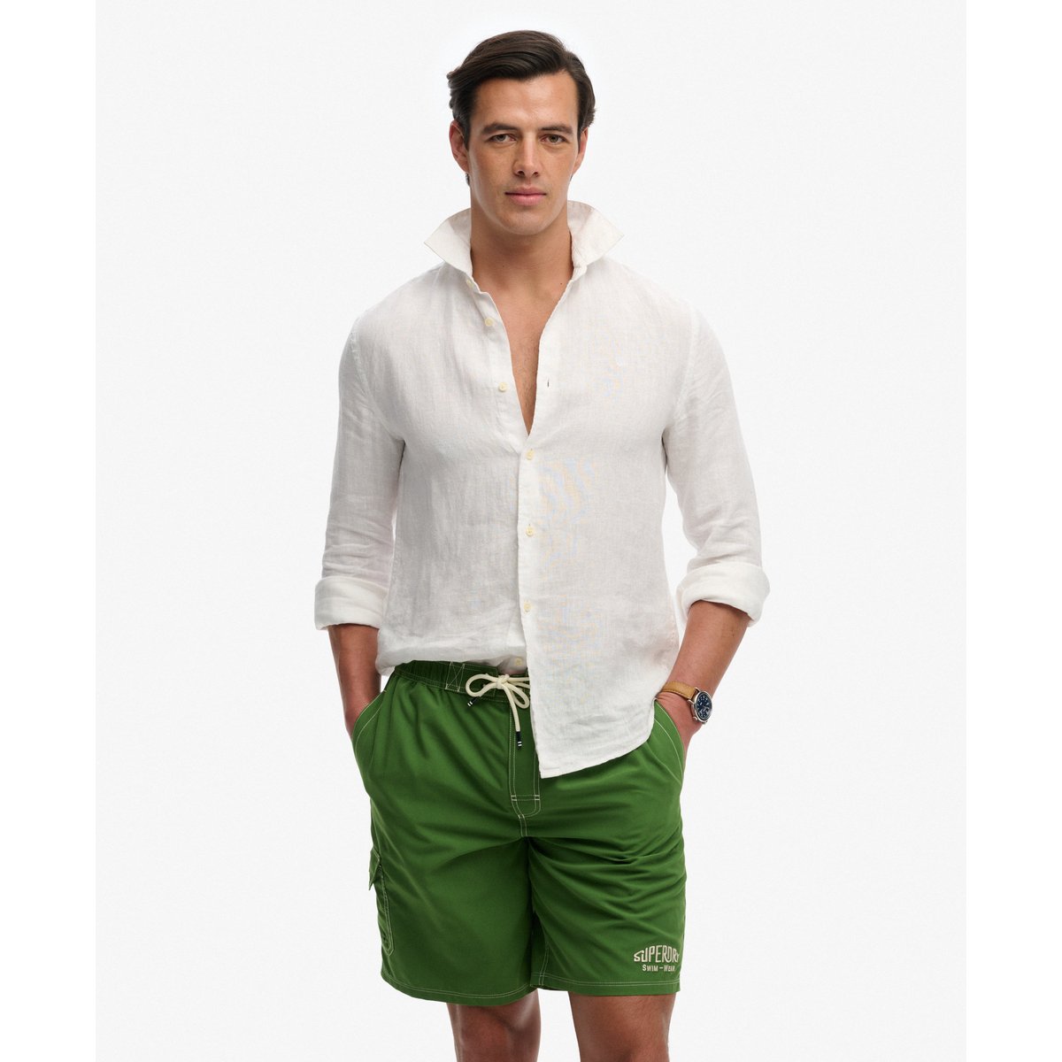 Boardshorts Cargo 19 Pouces vert palme de bananier, SUPERDRY
