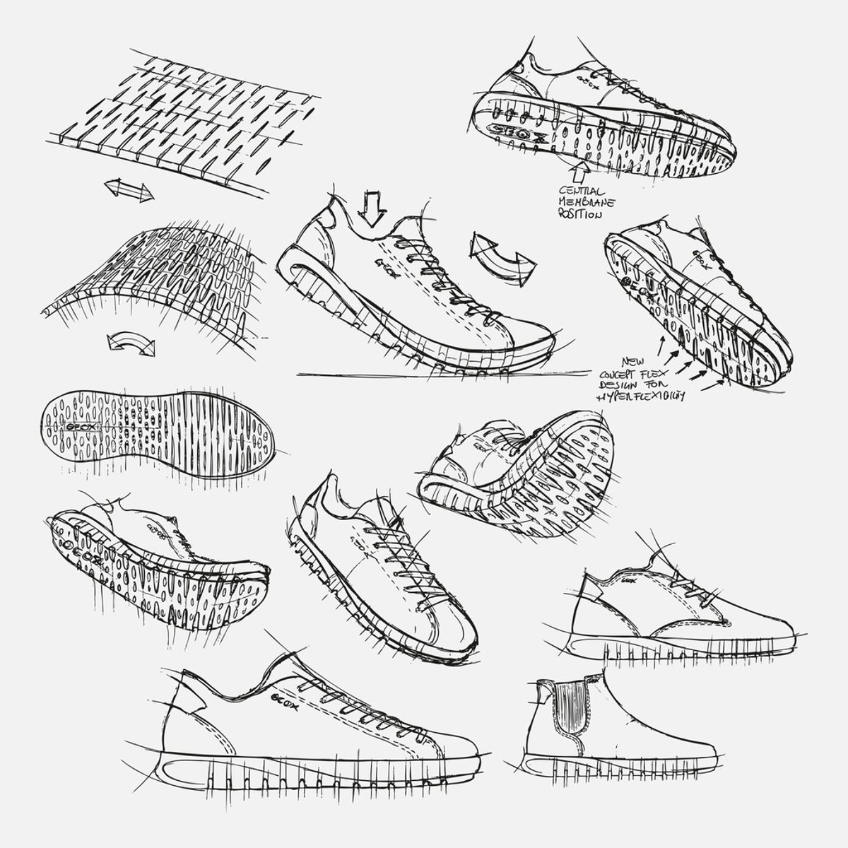 Mocassins  U FLEXTRIDE denim, GEOX