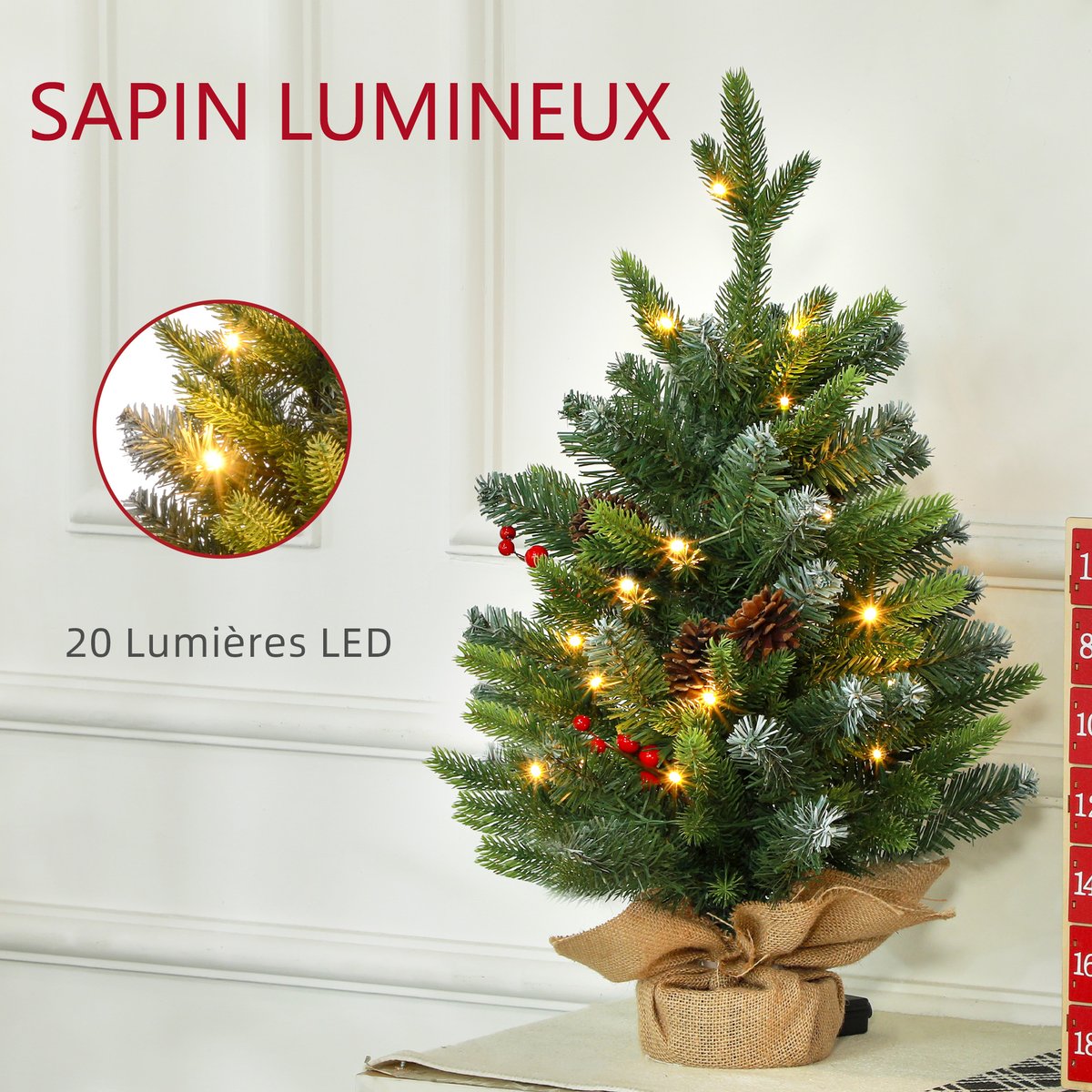 Sapin de Noël Plastique Vert vert, HOMCOM