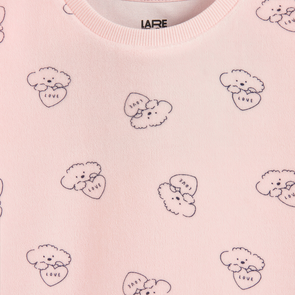 Pyjama chemise de nuit motif coeur et chien, avec legging bleu marine/rose, LA REDOUTE COLLECTIONS