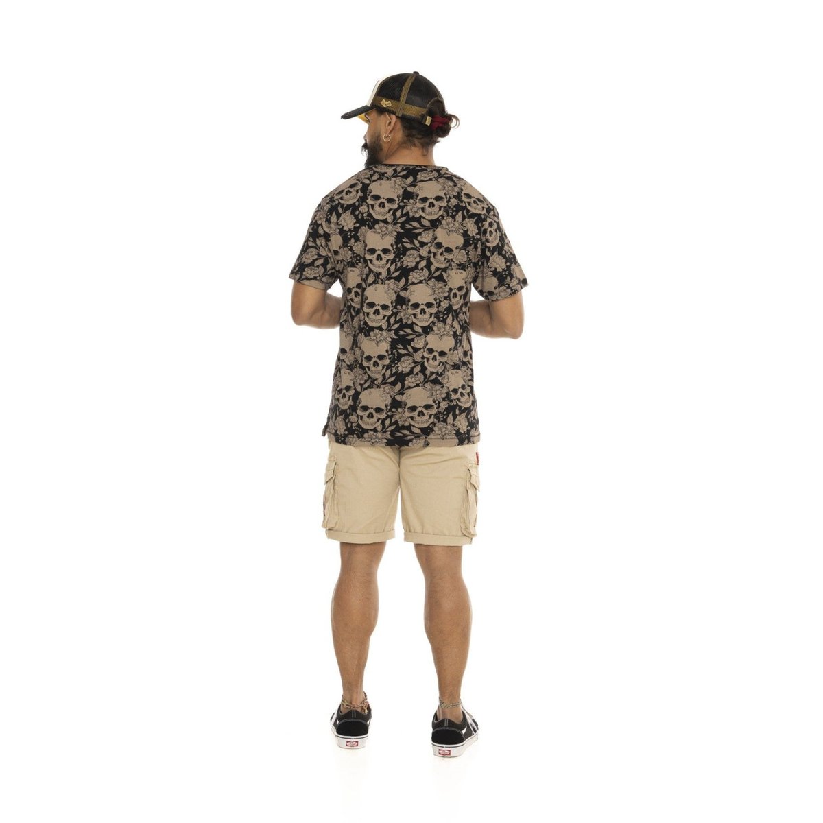 Tee Shirt en coton Ron noir/blanc/beige, VON DUTCH