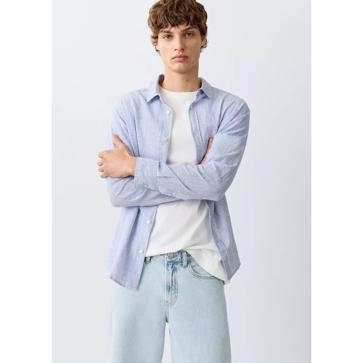 Jean relaxed-fit bleu clair, MANGO TEEN