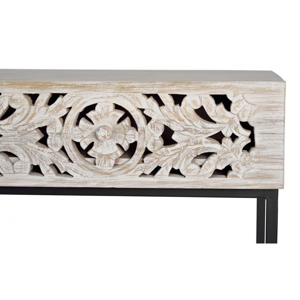 Console 2 tiroirs - POMÉLINE blanc, DECORATION D’AUTREFOIS