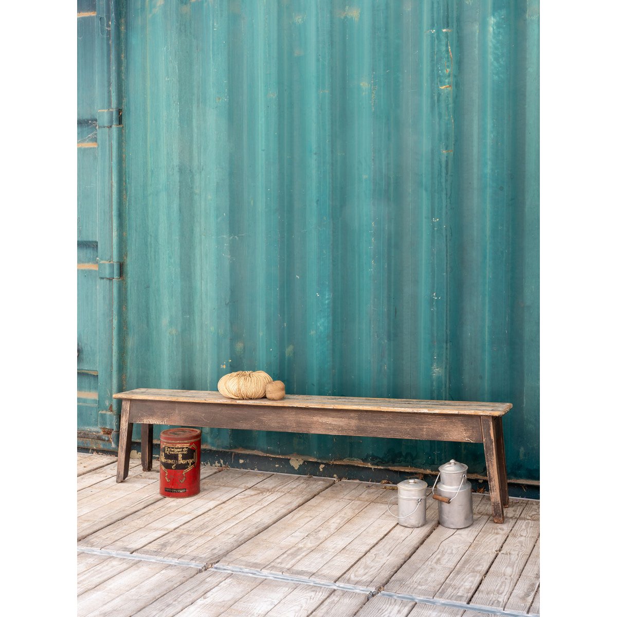 Banc en bois Antoine N°466 - Bon état bois foncé, DEBONGOUT