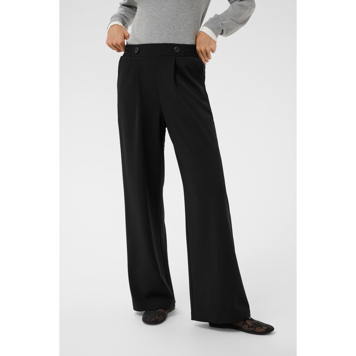 Pantalon casual noir, KAFFE