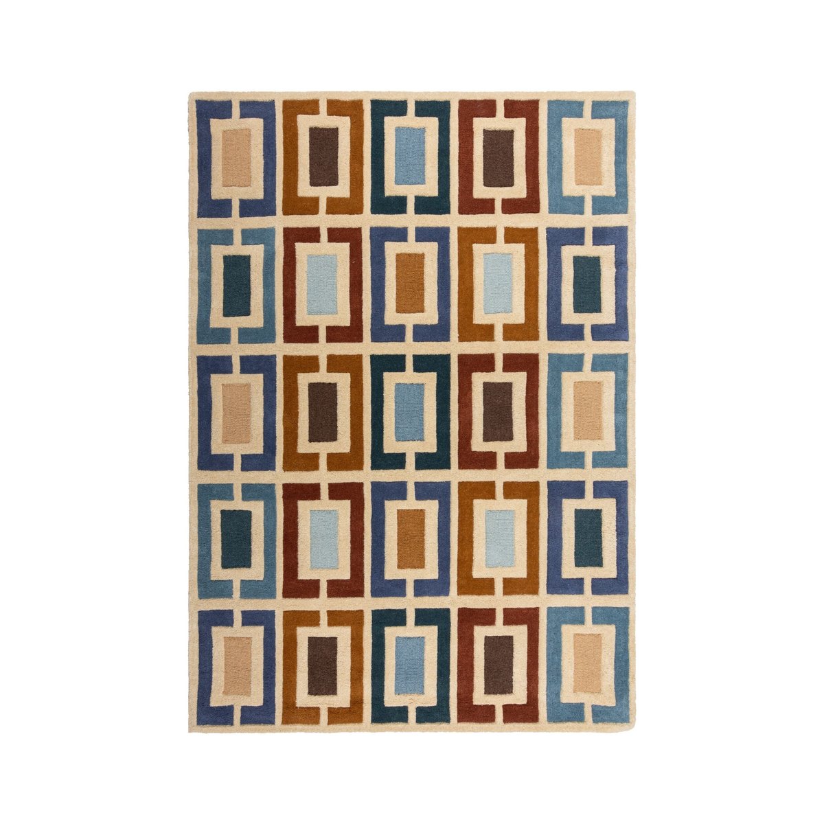 Tapis en laine BLOCKS RETRO bleu, FLAIR RUGS