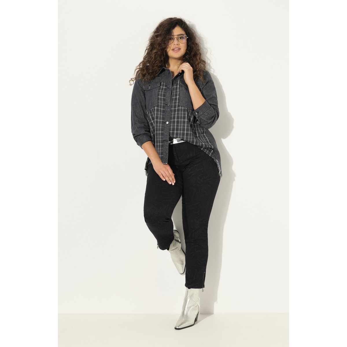 Chemise en jean jean gris clair, ULLA POPKEN