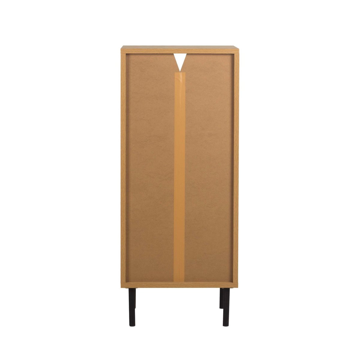 Meuble bas de salle de bain avec rangement à rainures naturel, DOUCEUR D'INTÉRIEUR