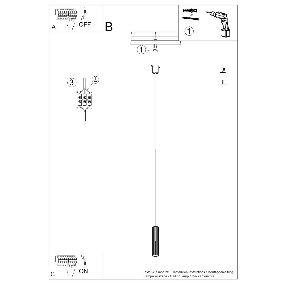 Suspension Aluminium Moka LED 1 Ivar moka, EDEN