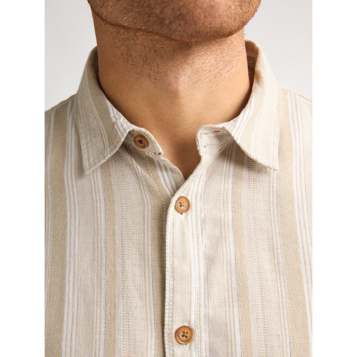 Chemise rayée à manches courtes ranger orange light tan, PETROL INDUSTRIES