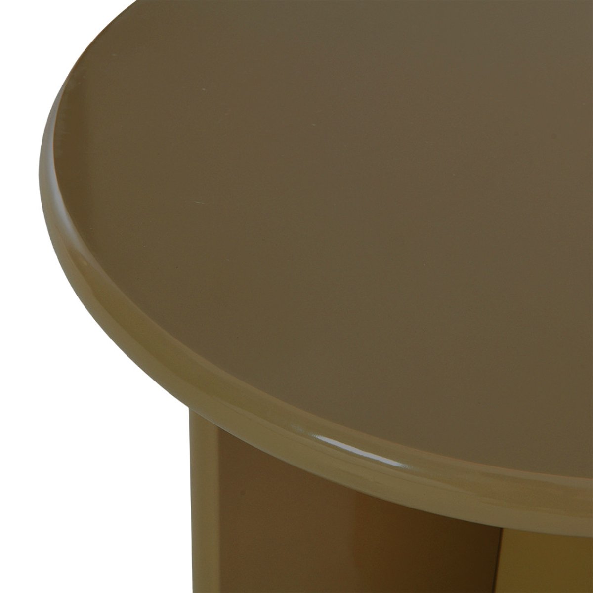 Table d'appoint ronde en bois laqué 50cm- PALOMA marron, DRAWER