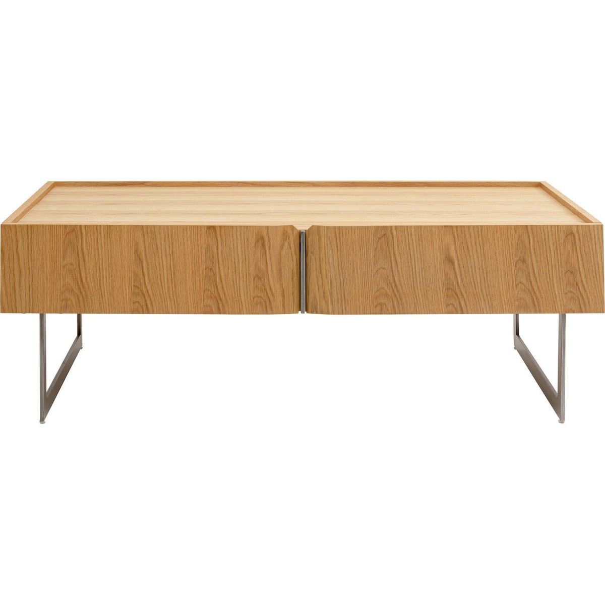 Table basse 2 tiroirs en chêne et acier, GIULIO bois, KARE DESIGN