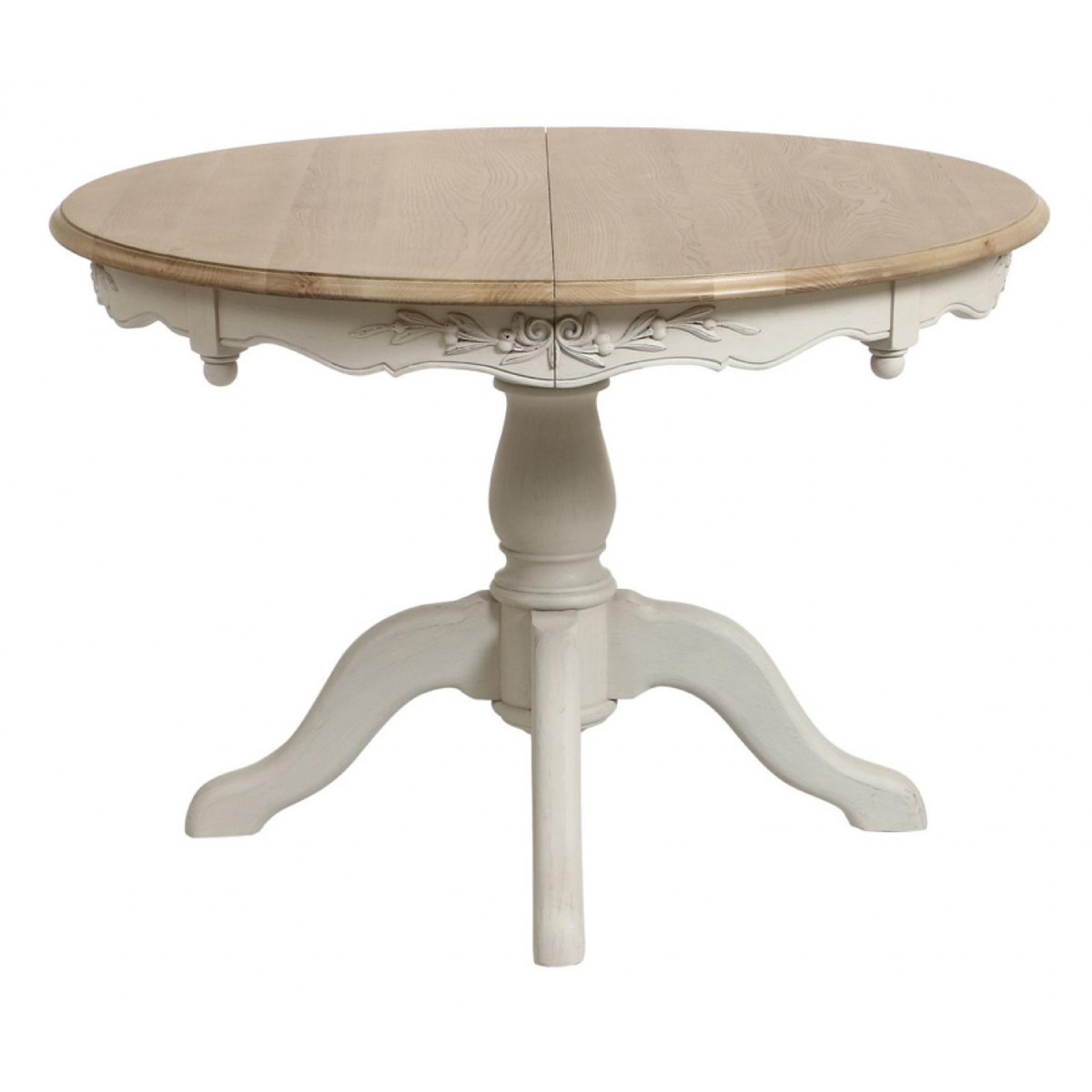 Table ronde 2 allonges - ROMANCE blanc, INTERIOR'S